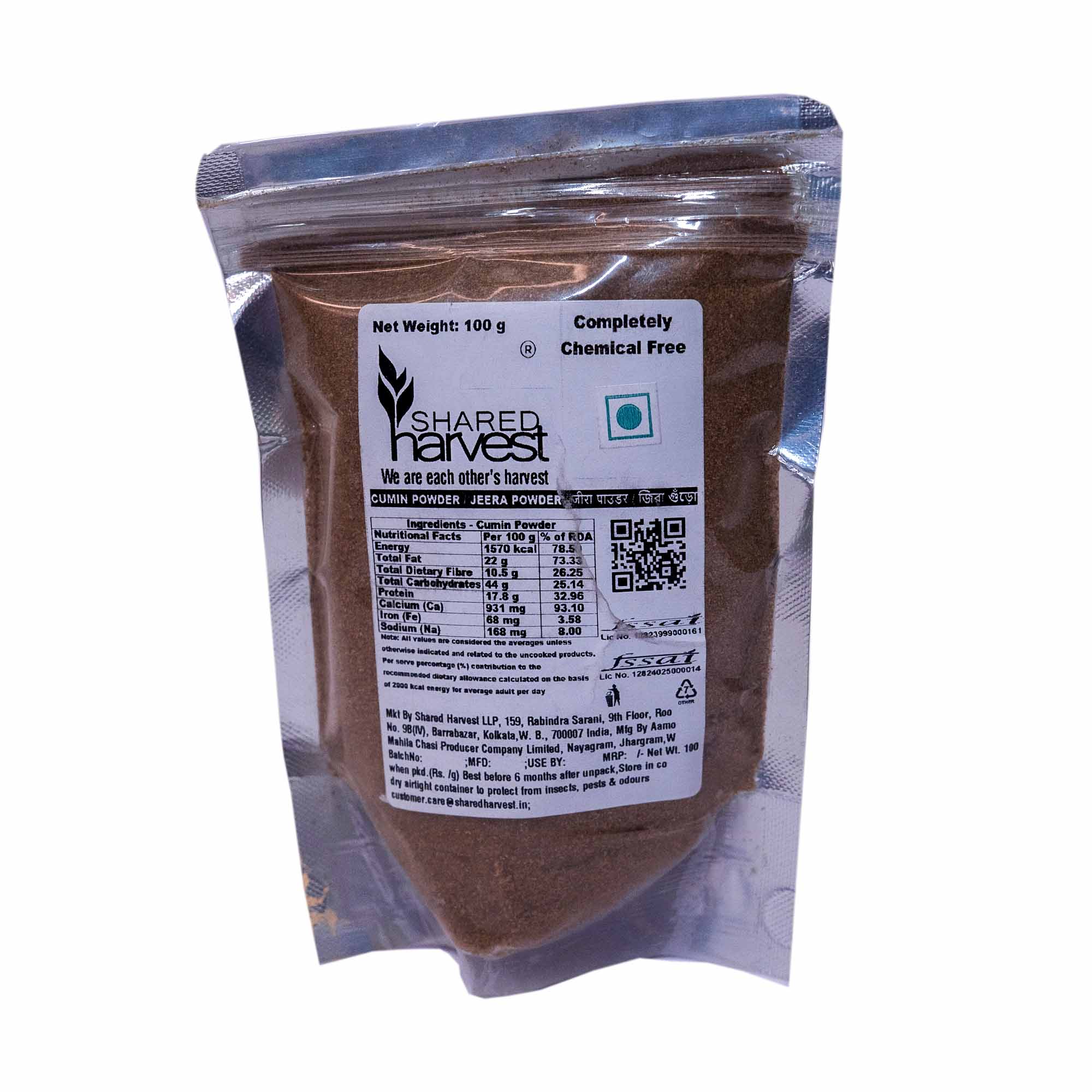 Shared Harvest Cumin Powder / Jeera / Zeera / Jira – Powder – 100 g